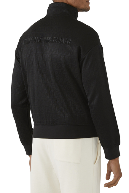 Full-Zip Jacquard Eagle Jersey Sweatshirt